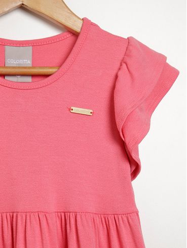 Vestido Infantil Para Menina - CORAL