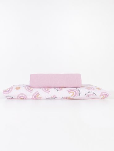 Jogo de Lençol Para Berço - Rosa