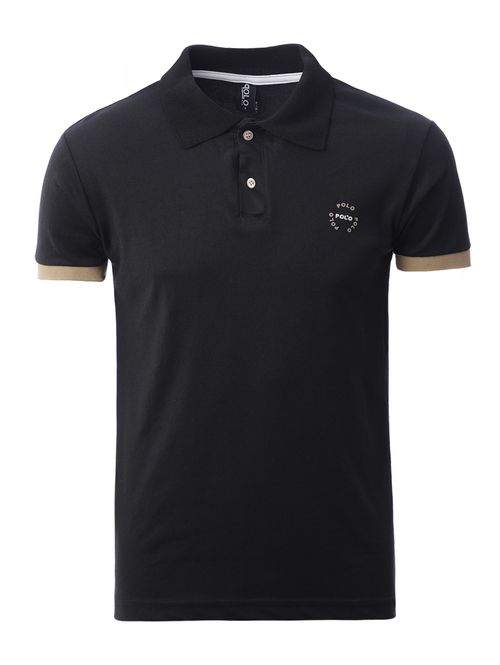 Polo Manga Curta Masculina PRETO