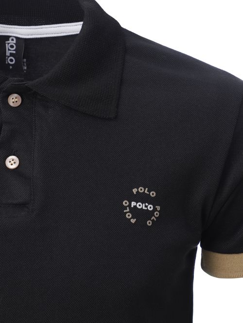 Polo Manga Curta Masculina PRETO