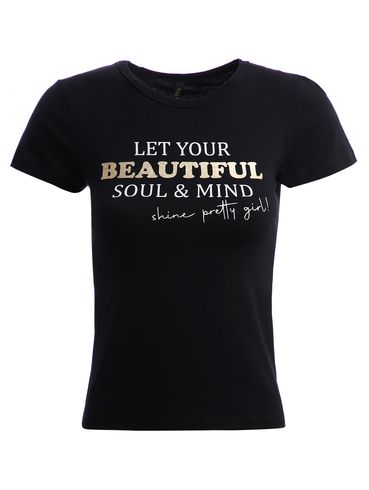 Blusa Manga Curta Feminina PRETO