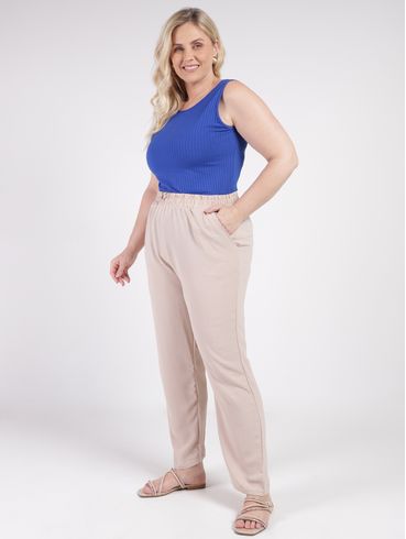 Blusa Regata Básica Autentique Plus Size Feminina Azul