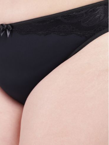 Calcinha Tanga Fio Duplo Plus Size Feminino PRETO