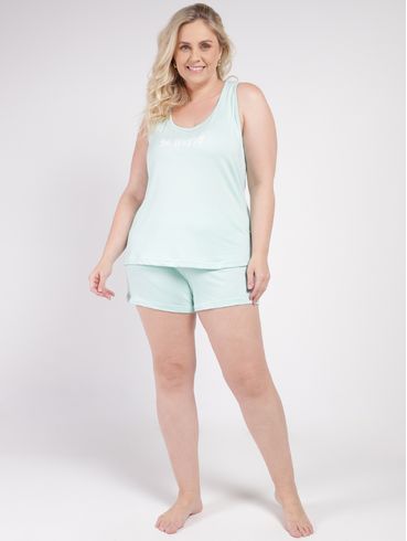 Pijama Curto Plus Size Feminino VERDE CLARO