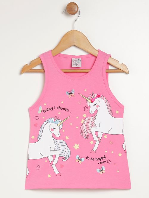 Blusa Regata Infantil Para Menina - ROSA