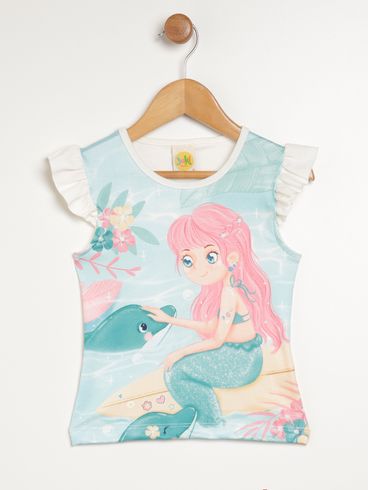 Blusa Regata Infantil Para Menina - OFF WHITE