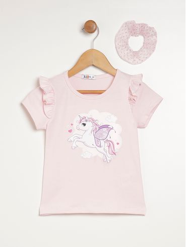 Blusa Manga Curta Kid+ Infantil Para Menina - ROSA CLARO