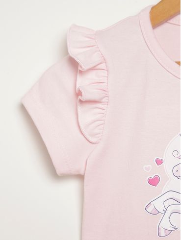 Blusa Manga Curta Kid+ Infantil Para Menina - ROSA CLARO