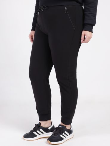 Calça Moletom Jogger Plus Size Feminina PRETO