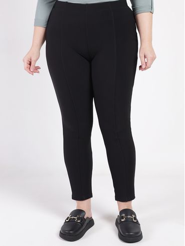Calça Legging Flanelada Plus Size Feminina PRETO