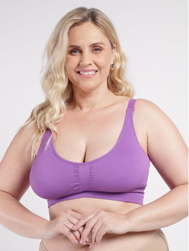 Sutiã Top Sem Costuras Plus Size Feminino LILAS