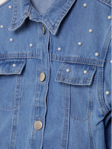 Jaqueta Jeans Infantil Para Menina - AZUL