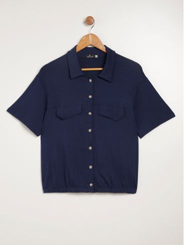 Camisa Manga Curta Autentique Plus  Feminina AZUL