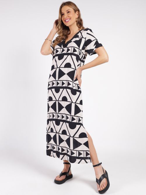 Vestido Midi Autentique Feminina PRETO