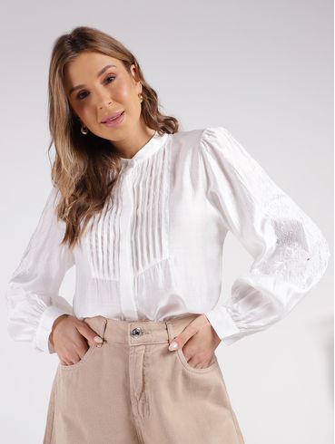 Camisa Manga Longa Eagle Rock Feminina OFF WHITE