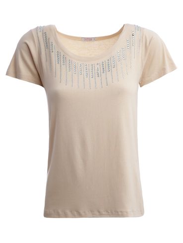 Blusa Manga Curta Feminina BEGE