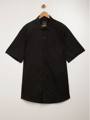 Camisa Manga Curta Vilejack Plus Size Masculina PRETO