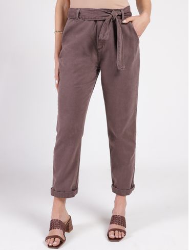 Calça Sarja Mom Sawary Feminina MARROM