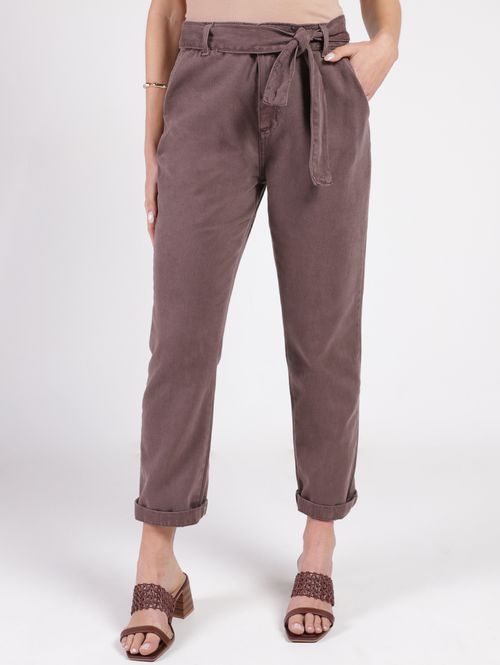 Calça Sarja Mom Sawary Feminina MARROM