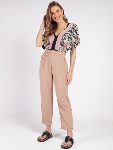 Calça Reta Feminina CAQUI