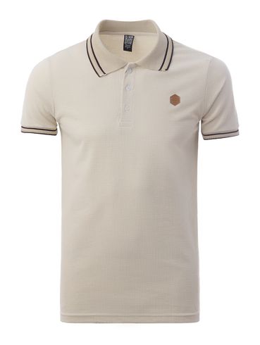 Polo Manga Curta Masculina BEGE