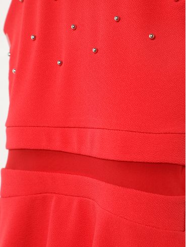 Vestido Evasê Juvenil Para Menina - VERMELHO