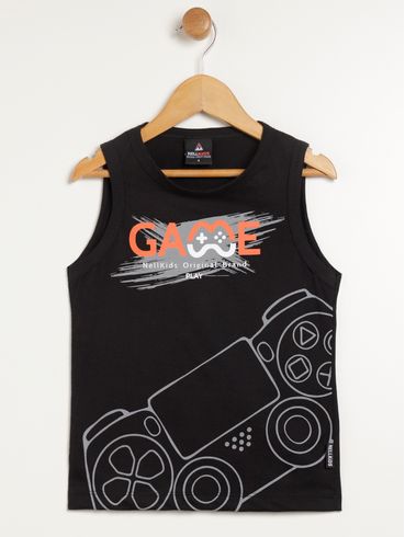 Camiseta Regata Infantil Para Menino - PRETO