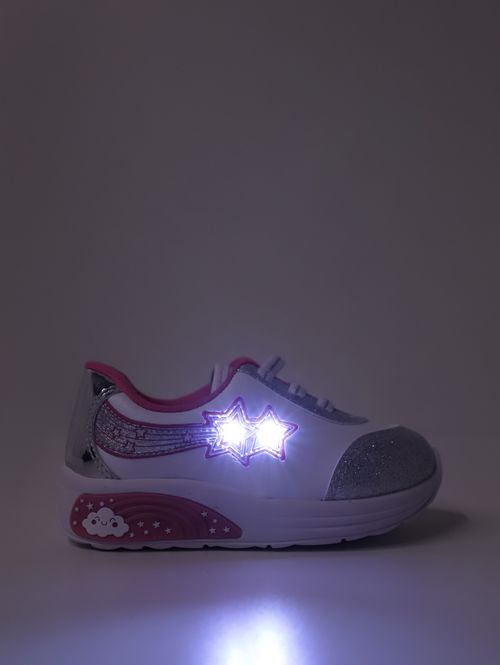 Tênis Molekinha Infantil Para Bebê Menina - BRANCO/ROSA/PRATA