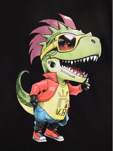 Camiseta Manga Curta Infantil Para Menino - PRETO