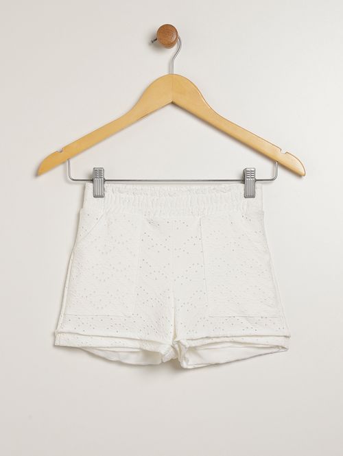 Short Malha Juvenil Para Menina - BRANCO