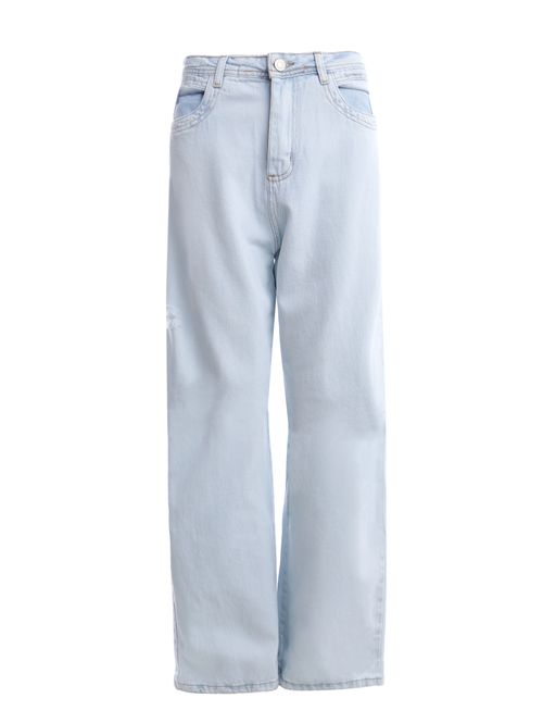 Calça Jeans Wide Leg Sawary Feminina AZUL