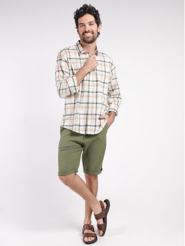Camisa Xadrez  Manga Longa Masculina VERDE
