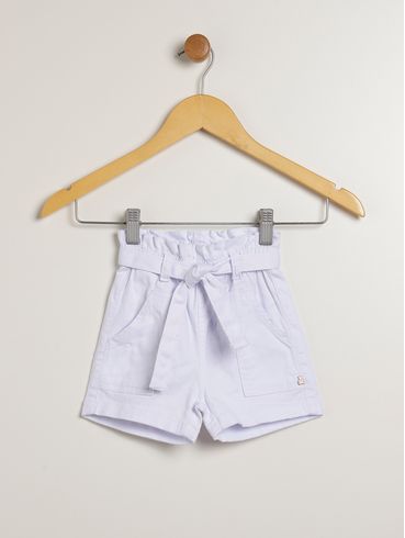 Short Sarja Infantil Para Bebê - BRANCO