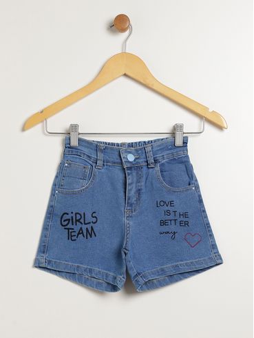 Short Jeans Juvenil Para Menina - AZUL