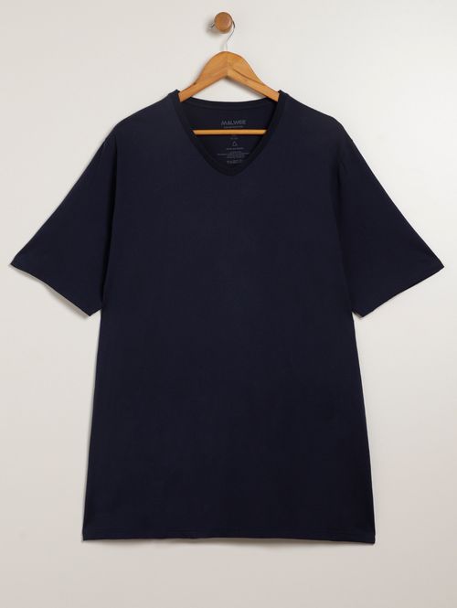 Camiseta Manga Curta Básica Plus Size Masculina MARINHO