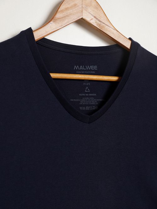 Camiseta Manga Curta Básica Plus Size Masculina MARINHO