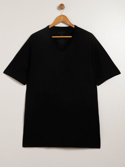 Camiseta Manga Curta Básica Plus Size Masculina PRETO
