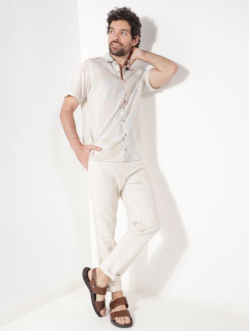 Calça Linho Slim Masculina AREIA