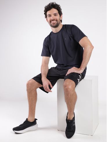 Camiseta Básica Manga Curta Masculina Preto