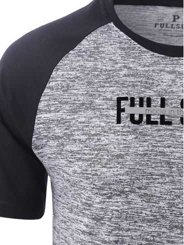 Camiseta Manga Curta Full Surf Masculina MESCLA/PRETO