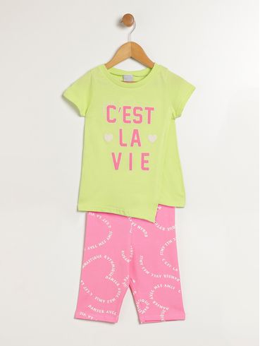 Conjunto Curto Infantil Para Menina - VERDE