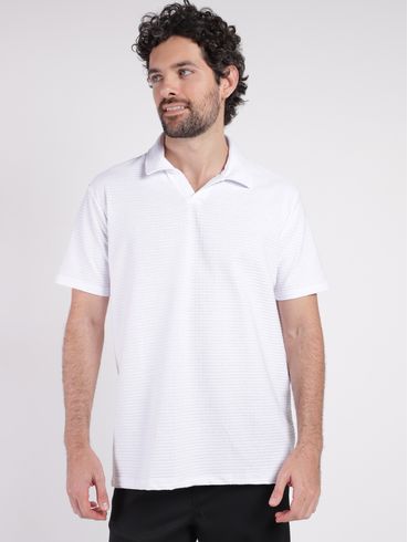Polo Manga Curta Elétron Masculina BRANCO