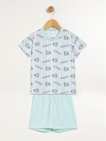 Pijama Curto Infantil Para Menino - VERDE CLARO