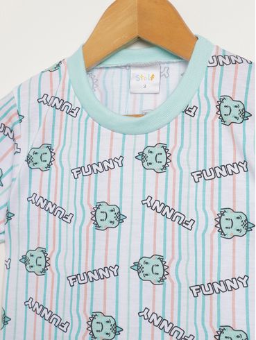 Pijama Curto Infantil Para Menino - VERDE CLARO
