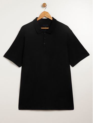 Polo Manga Curta Plus Size Masculina PRETO