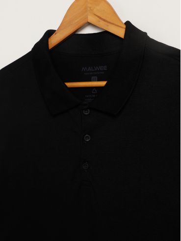 Polo Manga Curta Plus Size Masculina PRETO
