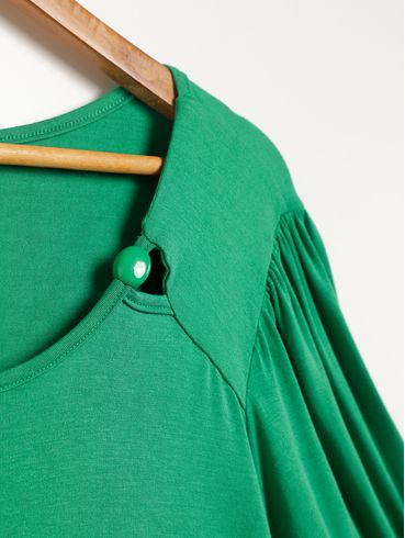Blusa Manga Curta Plus Size Feminina VERDE CLARO