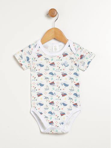 Body Estampado Infantil Para Bebê - OFF WHITE