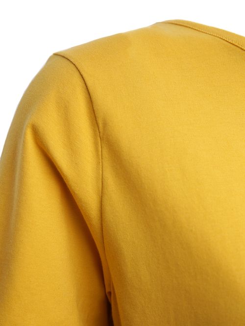 Blusa Básica Manga Curta Feminina OCRE