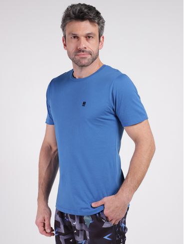 Camiseta Manga Curta No Stress Masculina Azul
